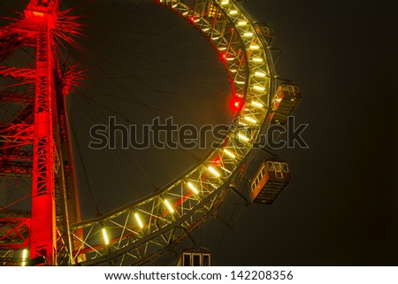 Vienna Prater riesenrad (observation wheel) by night