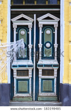Door frame in Andriyivskyy uzviz, Kiev, Ukraine