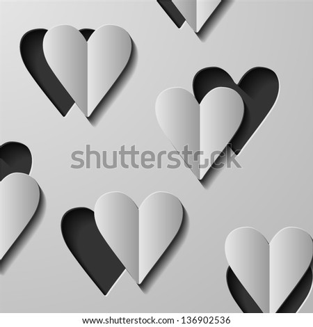 Heart from paper vector