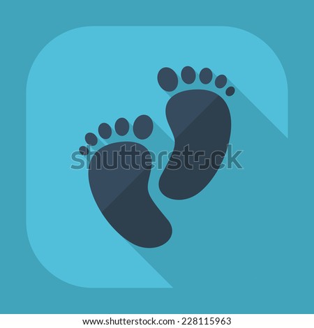 Flat modern design with shadow icons for web design and mobile applications, SEO. search Working Optimization: Children's footprint