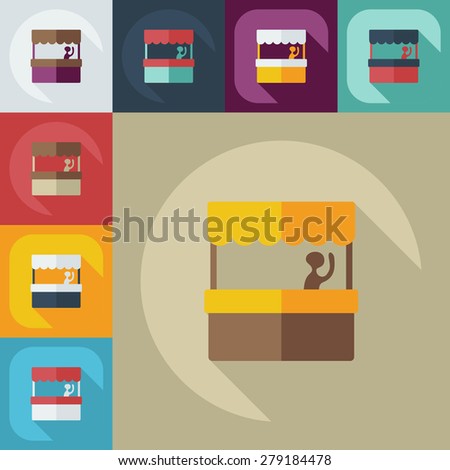 Flat modern design with shadow icon coffee stall