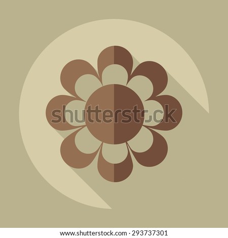 Flat modern design with shadow icon flower