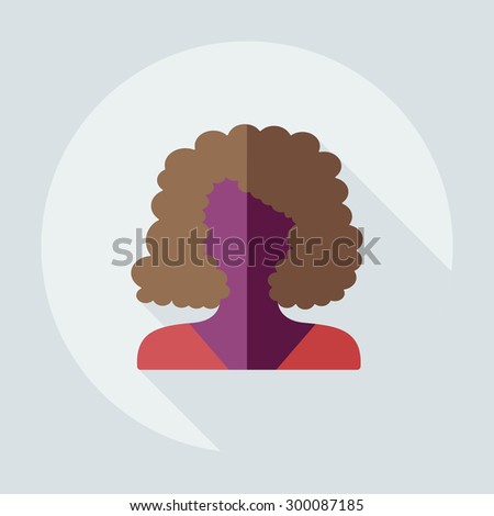 Flat modern design with shadow icon silhouette girl creative hairstyle
