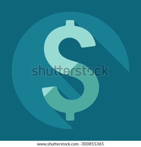 Flat modern design with shadow icons currency unit