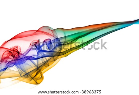 Colorful Abstract Smoke On White Background