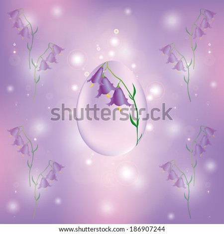 Holiday Easter egg with flowers bells