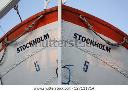 This is a lifeboat from my ship that i working on. The name in the front is the capital of sweden where my ship is located.