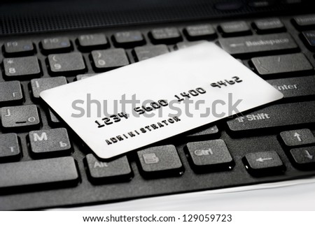 Plastic card with an inscription 
