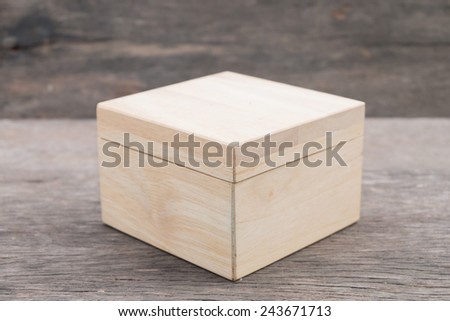 Close wood box on  on wood table