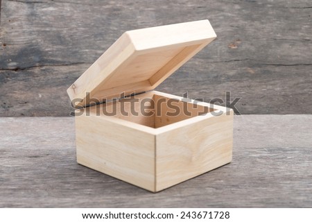 Open wood box on  on wood table