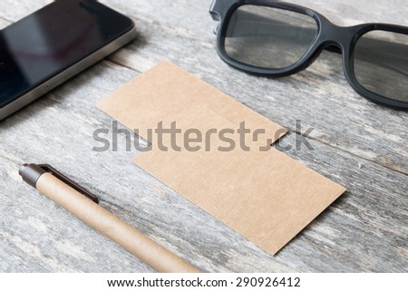 recycled paper business cards mock up