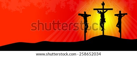 Crucifixion of Jesus Christ- Three Crosses at Sunset- time line cover