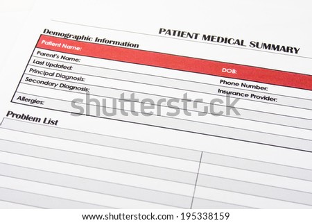 Medical Form, document
