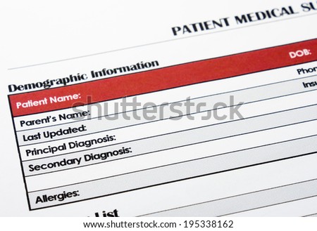 Medical Form, document