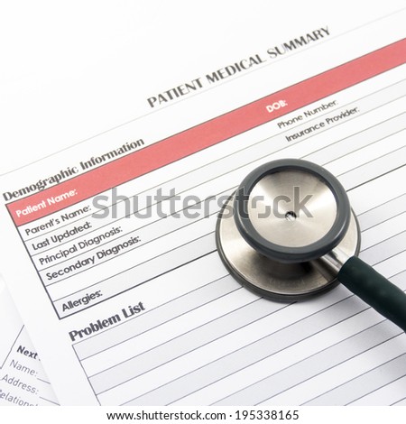 Medical Form, document, stethoscope