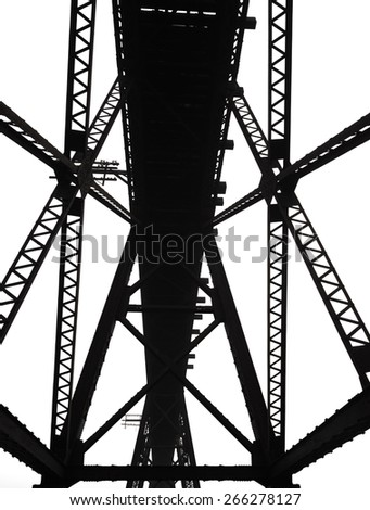 Abstract steel framing of a bridge built in the early nineteen century