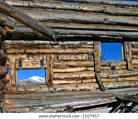 Looking through windows in an old cabin in Colorado
