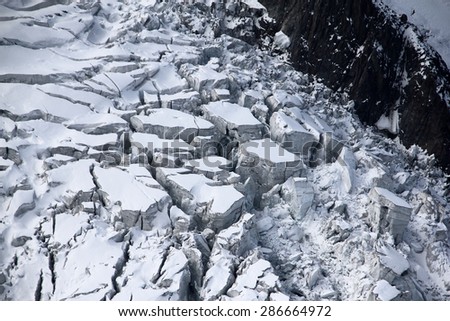 Glacier on Plan de l\'Aiguille in Chamonix, France