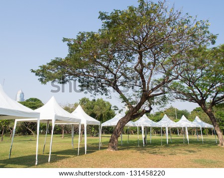 Outdoor White Tent in park