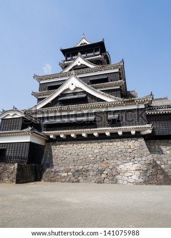KUMAMOTO, JAPAN - APRIL 15: Kumamoto castle in Kumamoto Prefecture, Japan on 15th April 2013. It was a large and extremely well fortified castle and is the third largest castle in Japan.