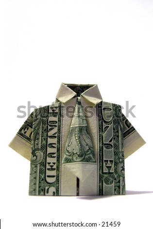 dollar bill origami shirt. dollar bill folded origami