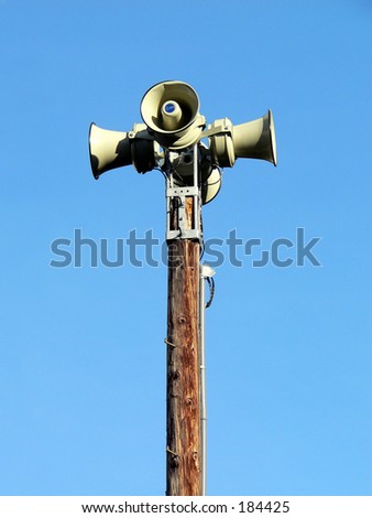 Warning siren on a pole