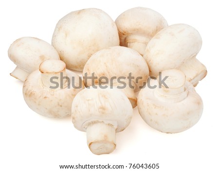Champignon mushrooms on white backround