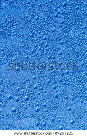 Water drops on a grey-blue background