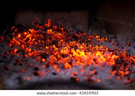 EMBERS In The Fireplace Stock Photo 43459903 : Shutterstock