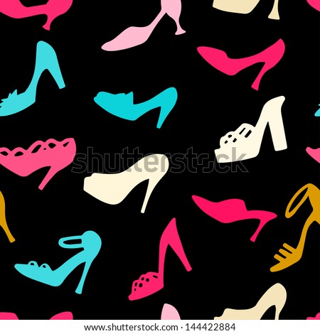 Seamless pattern with colorful shoes vector Seamless pattern with colorful shoes vector