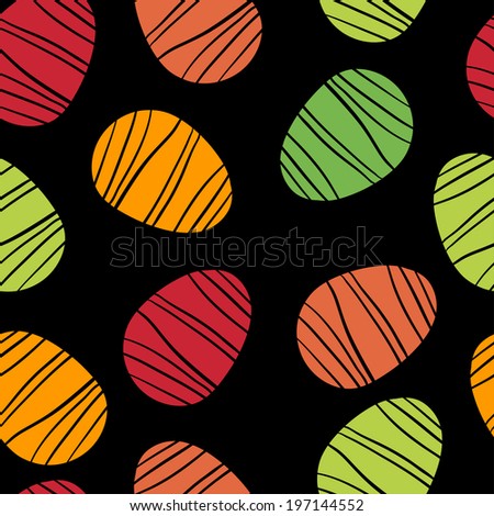 Holiday easter eggs seamless pattern. Endless print silhouette texture. Geometric background - raster version