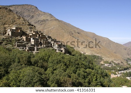 Houses in the village of Imlil in Toubkal National Park, Morocco