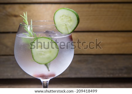 gin tonic with cucumber