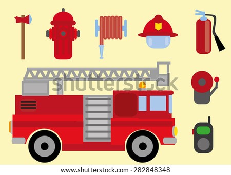 Vector firefighter icons set