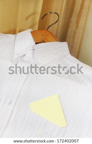 paper blank in the classic shirt pocket with space for text