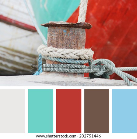 Ropes on a sailing ship.  color palette swatches