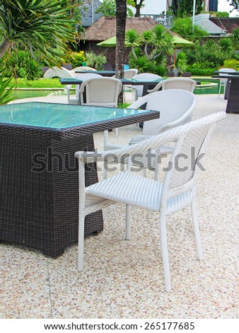 table in the restaurant outside