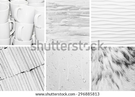 Collage of photos in white colors
