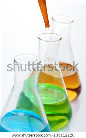 Chemical equipment on lab table