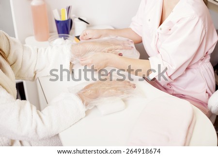 Massage therapist massaging hands,Hand Massage