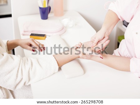 Massage therapist massaging hands,Hand Massage