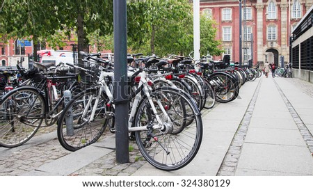 Bicycle parking in Copenhagen,Denmark