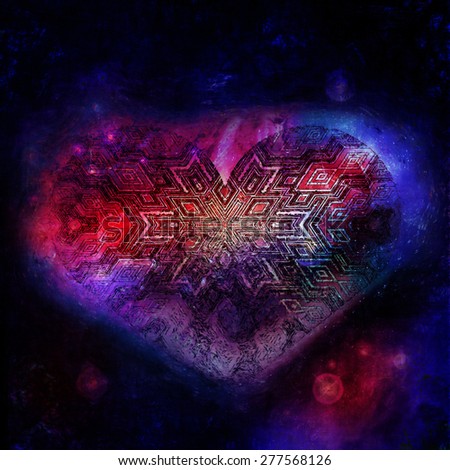 heart in space, comsic heart, love universe, galaxy heart, valentines day, love in the space, abstract heart, abstract illustration of heart, cosmic drawing, stars heart, futuristic idea