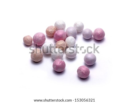 Face Powder Pearls (Ball-Powder) Isolated on White
