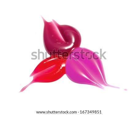 lip gloss samples isolated on white lip gloss samples isolated on white