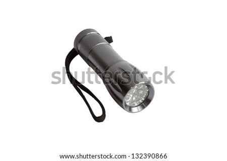 Metal pocket lamp isolated on white with clipping path