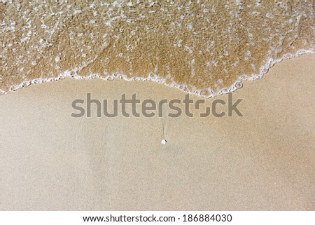Ground swell wave on the sand beach