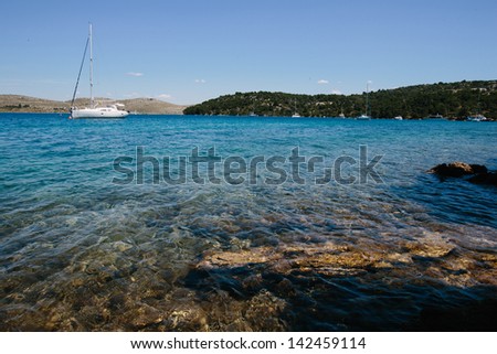 beautiful sailboat sailing sail beautiful blue sea ocean