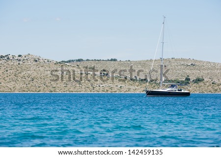 beautiful sailboat sailing sail beautiful blue sea ocean