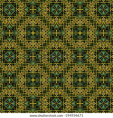 Green and Gold background made from butterfly wing pattern